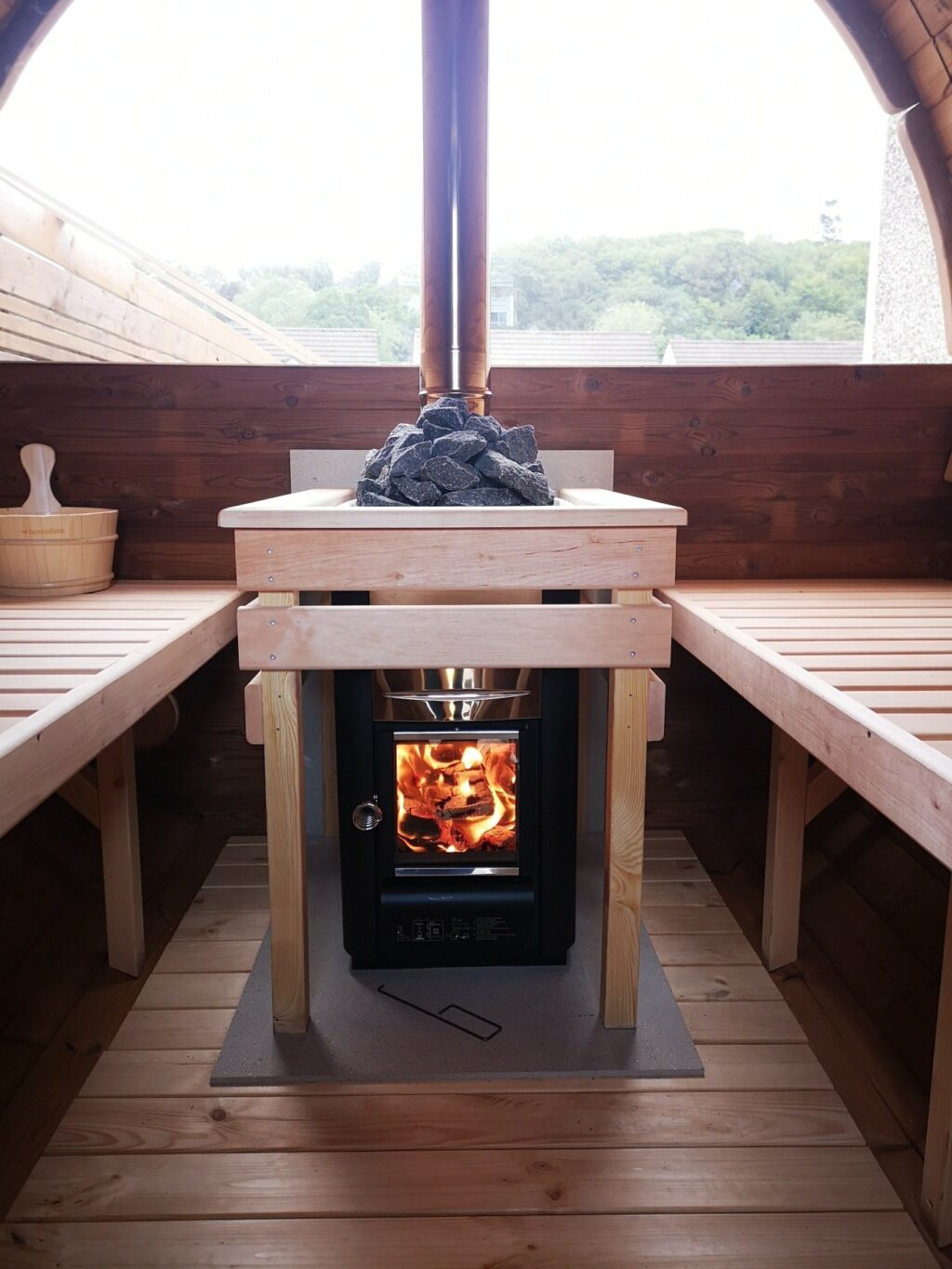 Intérieur sauna TONNEAU - WOODY GARDEN