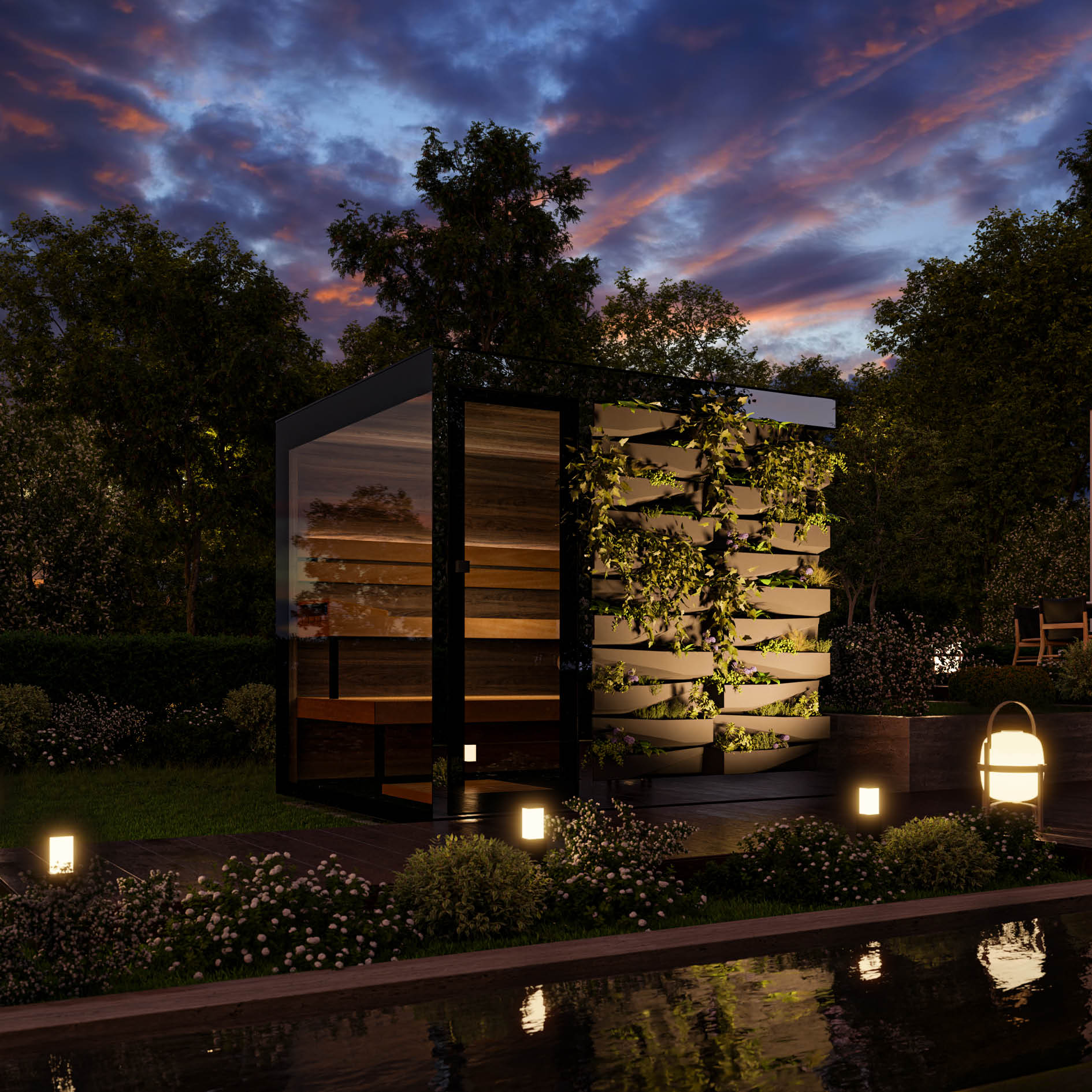 SAUNA FLORA vitrage TRANSPARENT - NN SAUNAS - FL DIFFUSION