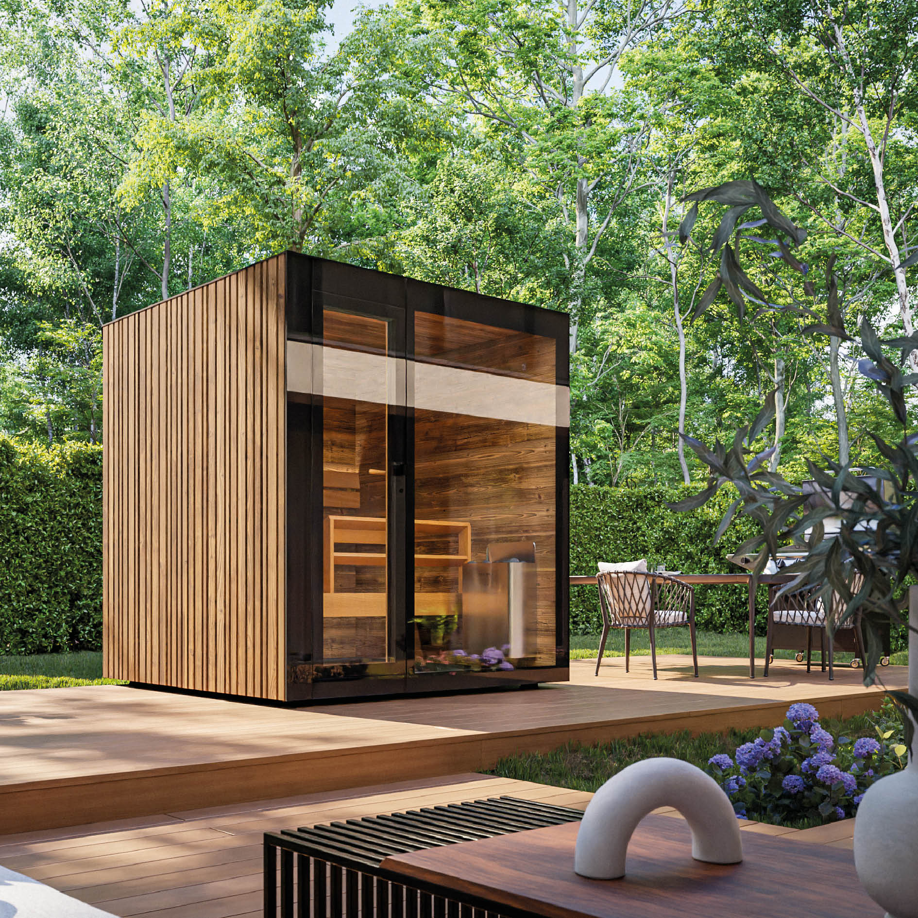 SAUNA KIVA vitrage TRANSPARENT - NN SAUNAS